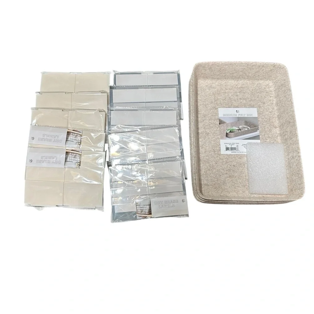 Drawer Organizer Bundle – 4 Felt Drawer Trays 10 packs of labels